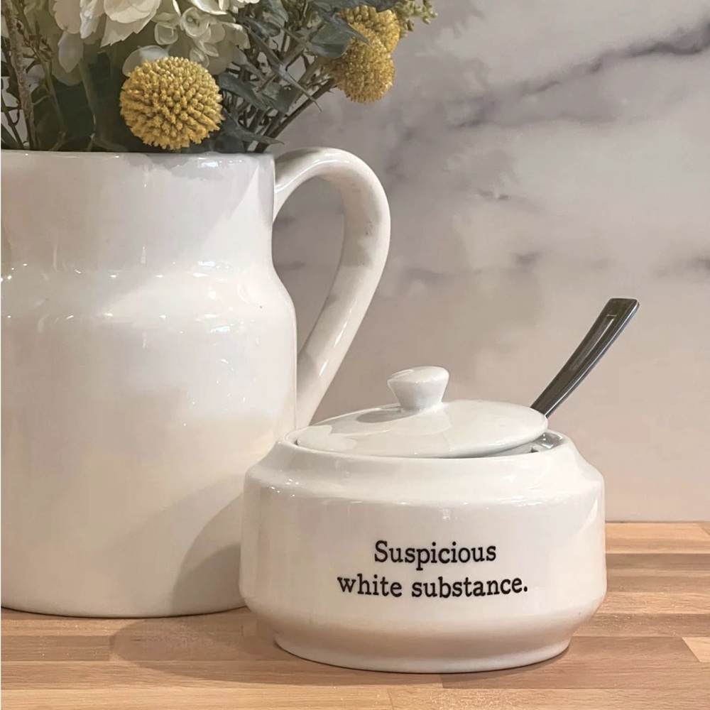 Suspicious white substance Porcelain Sugar Bowl